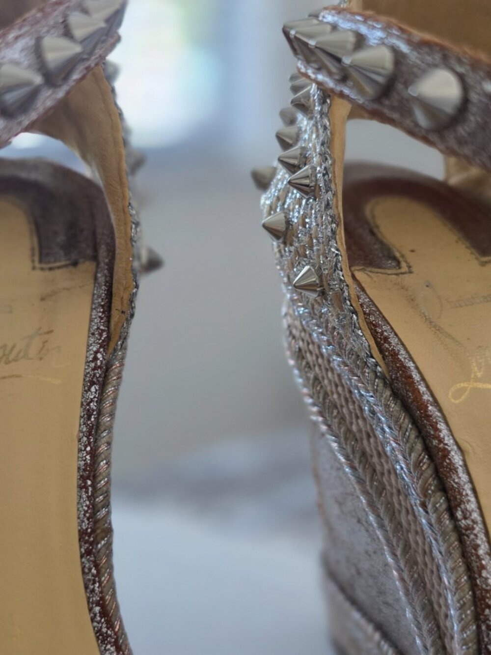 Christian Louboutin Cataclou Studded Espadrille Wedges size 7 - Picture 3 of 7